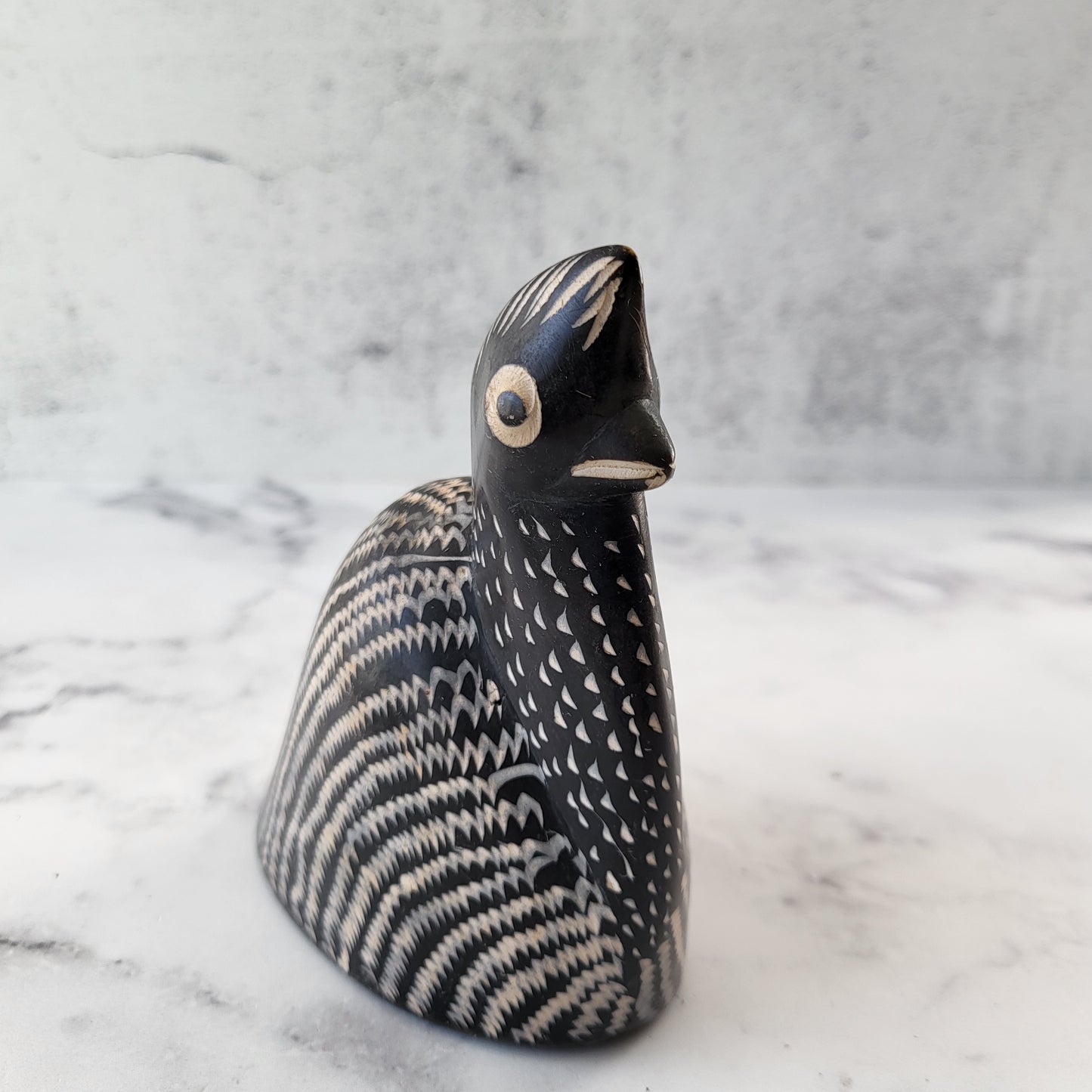 Hand Painted Bird Pottery Sculpture