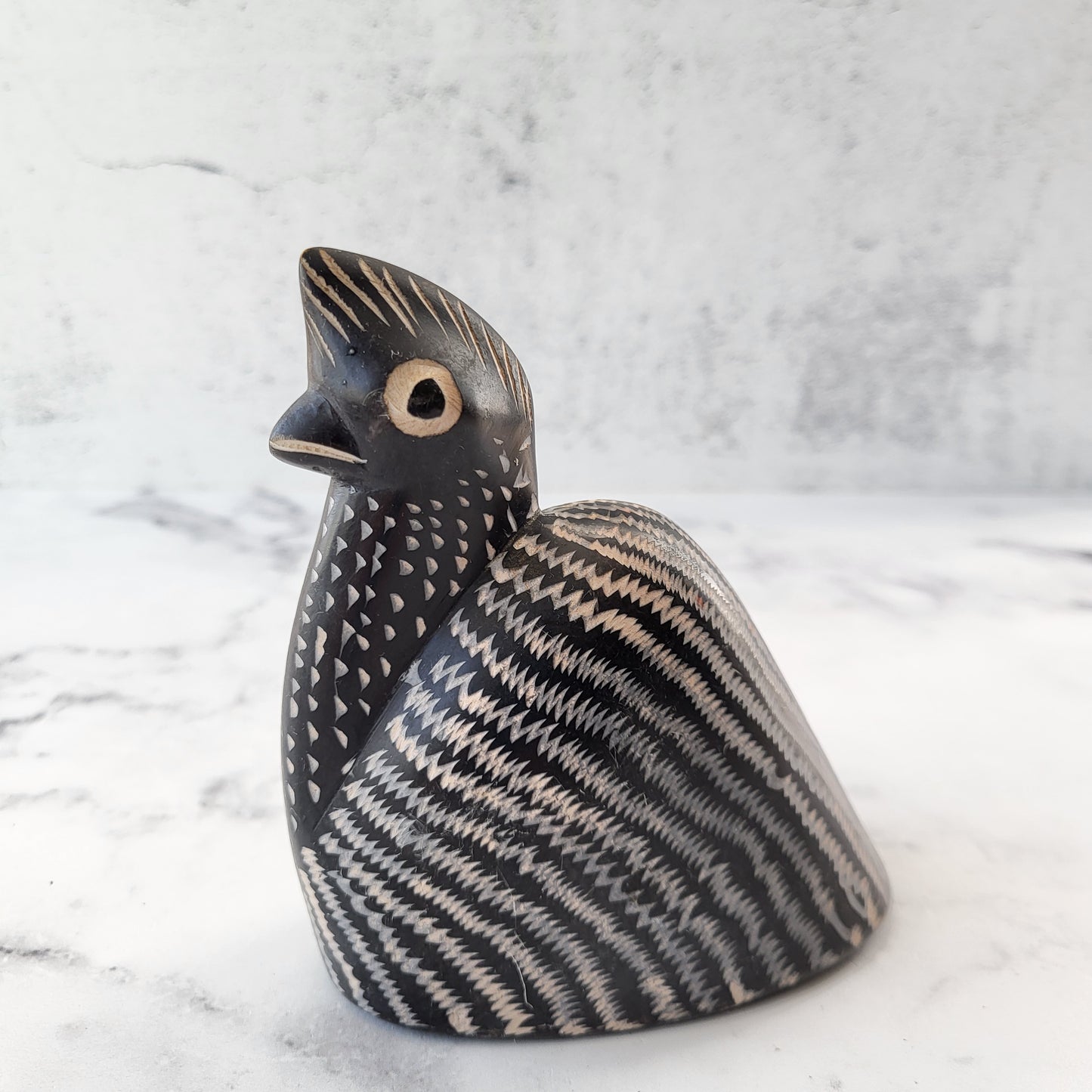 Hand Painted Bird Pottery Sculpture