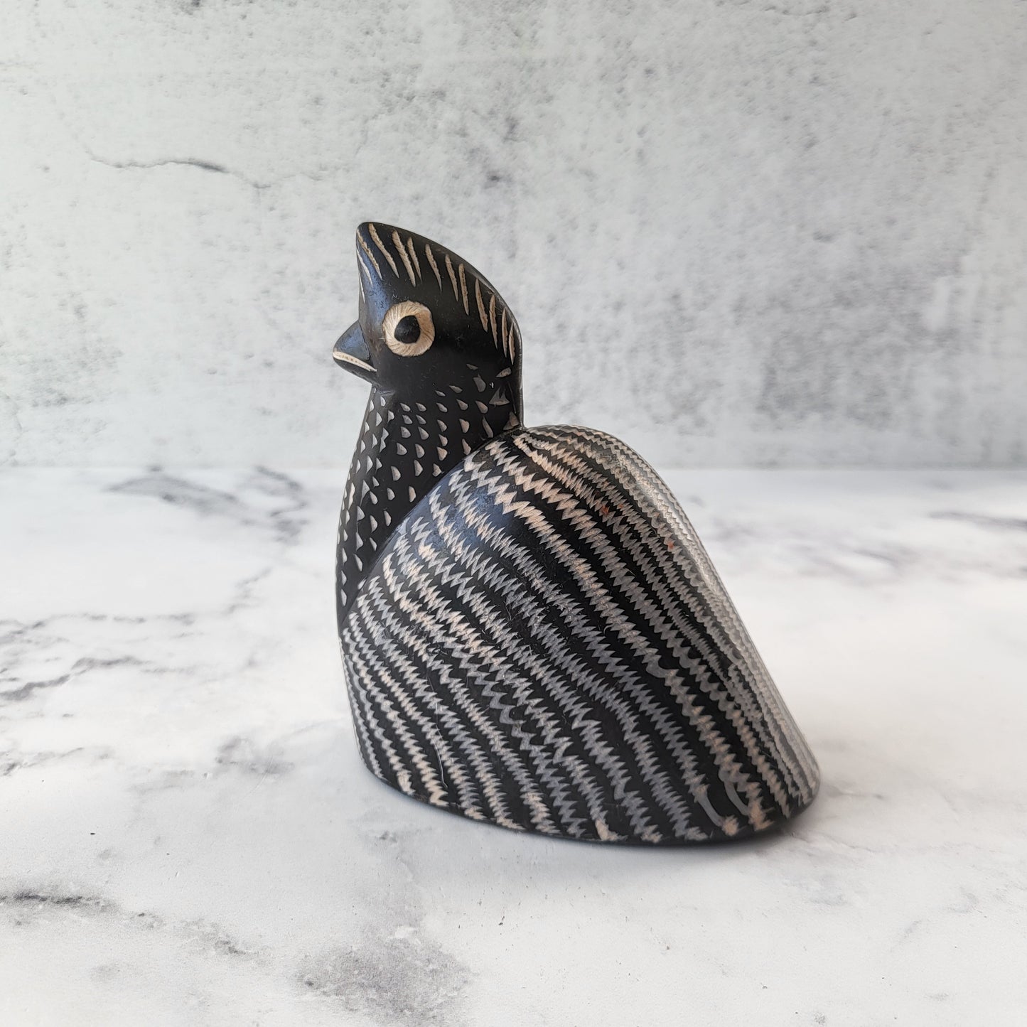 Hand Painted Bird Pottery Sculpture
