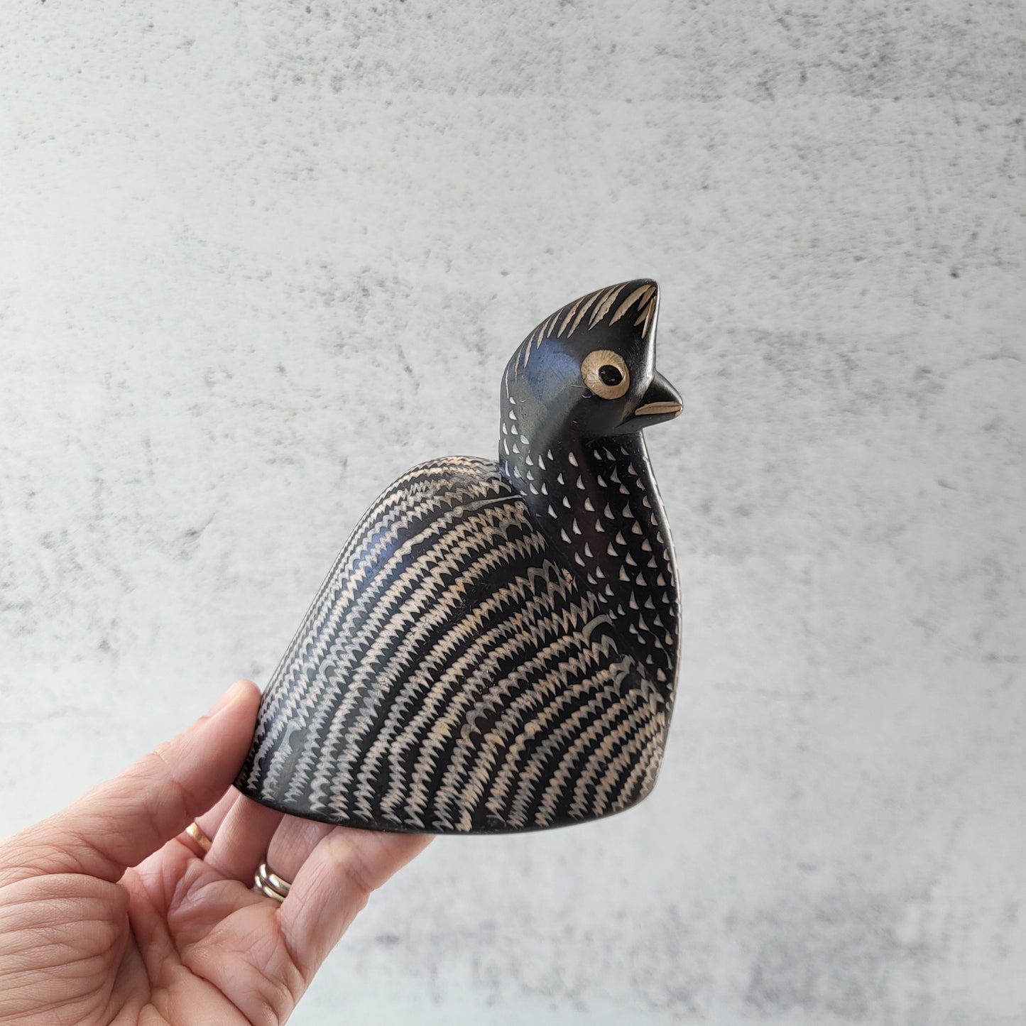 Hand Painted Bird Pottery Sculpture
