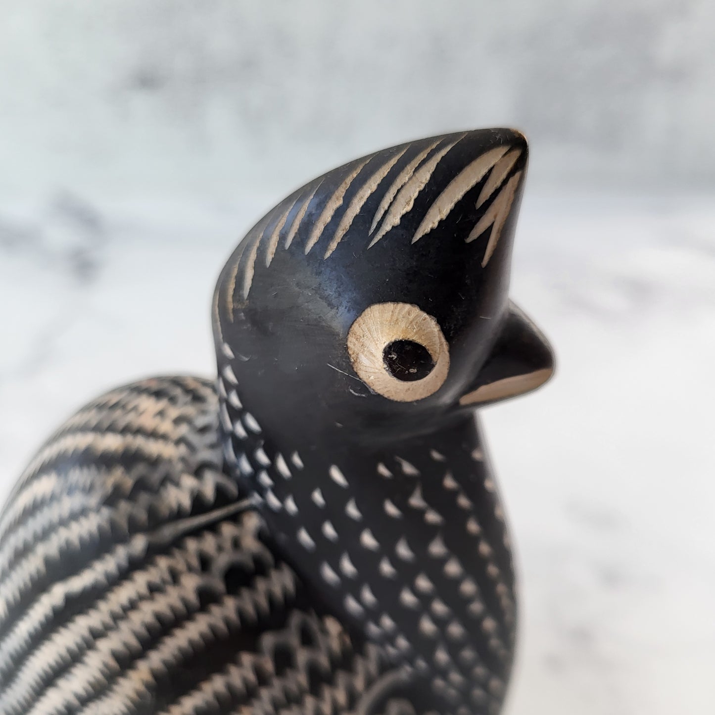 Hand Painted Bird Pottery Sculpture