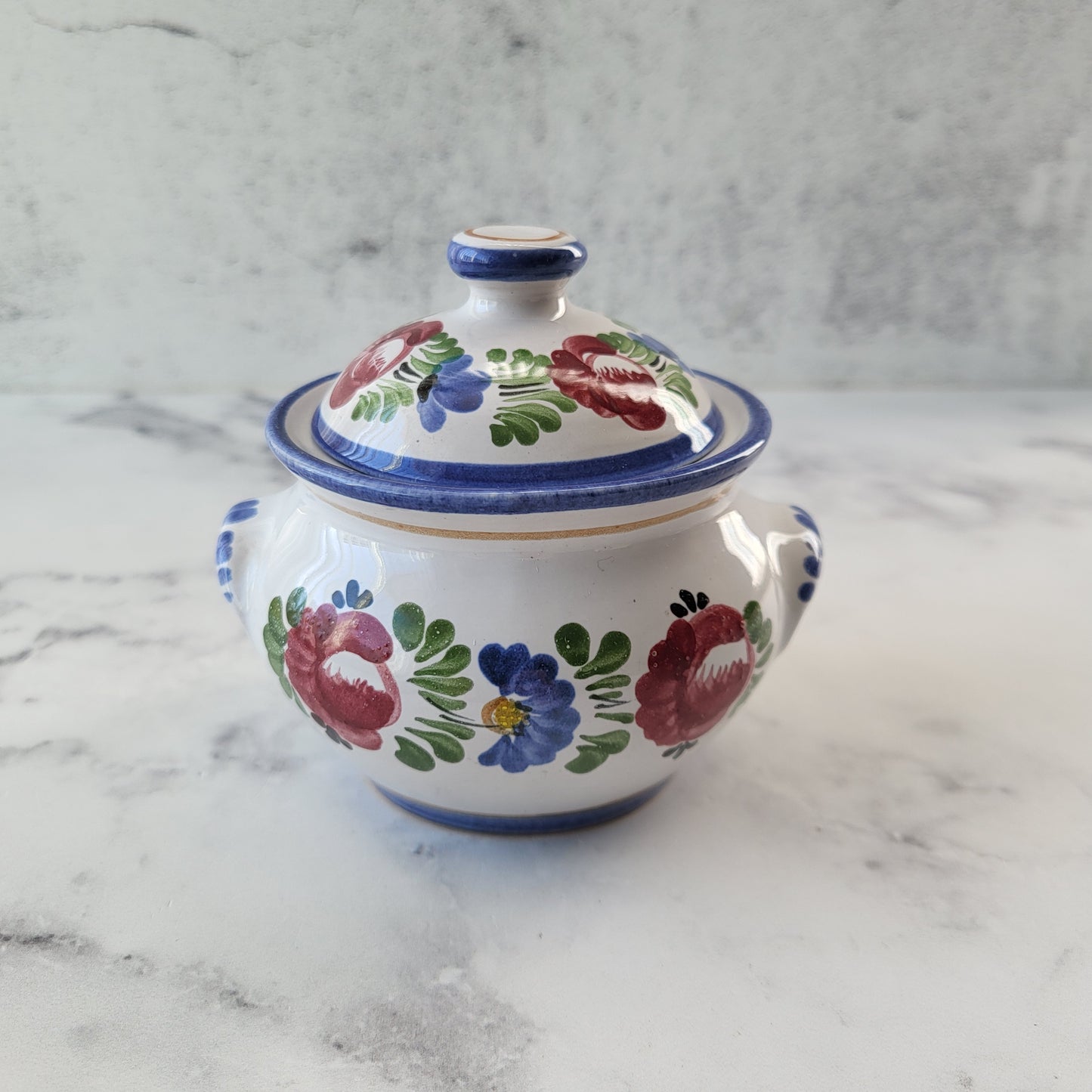 Hand Painted Austrian Pottery Jam Jar