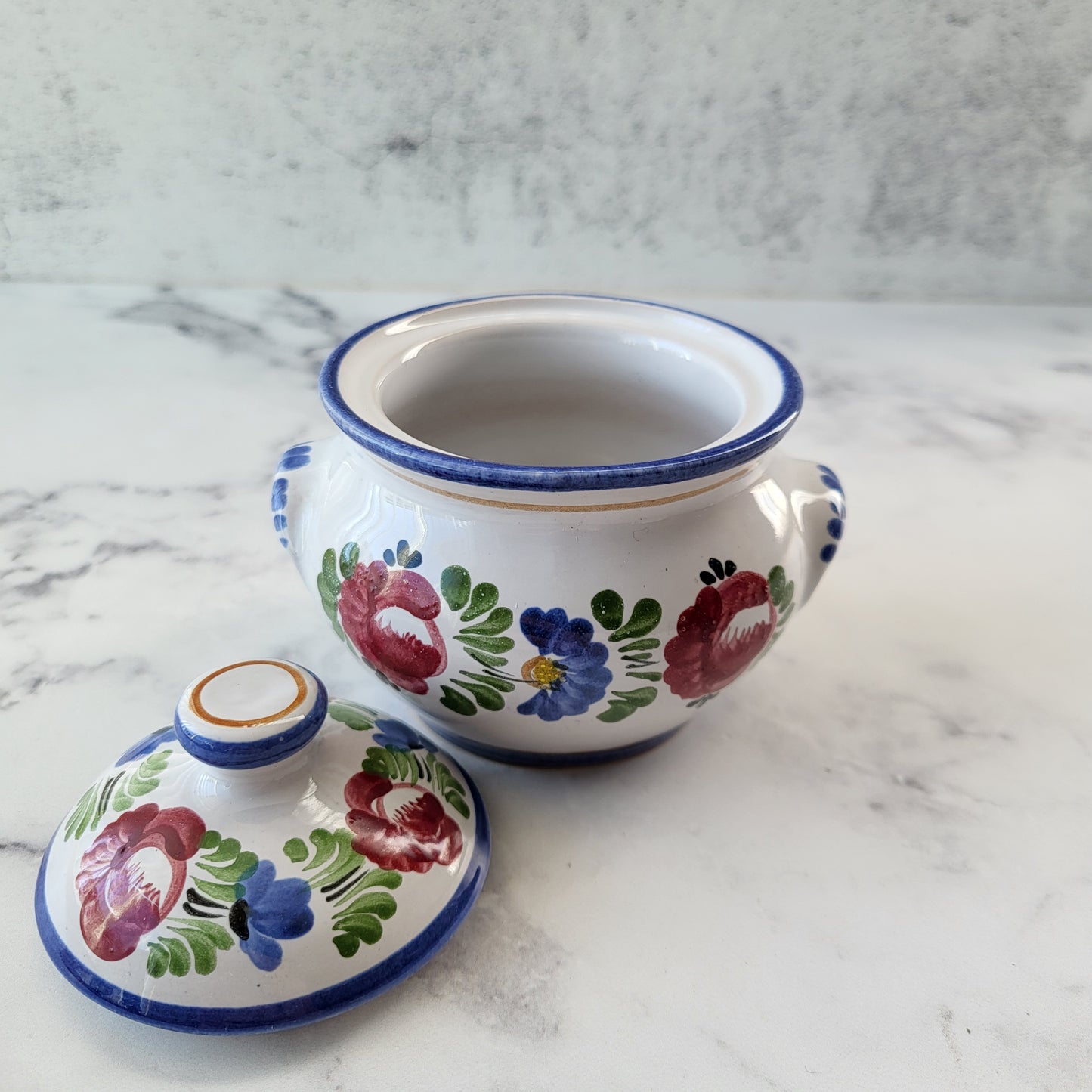 Hand Painted Austrian Pottery Jam Jar