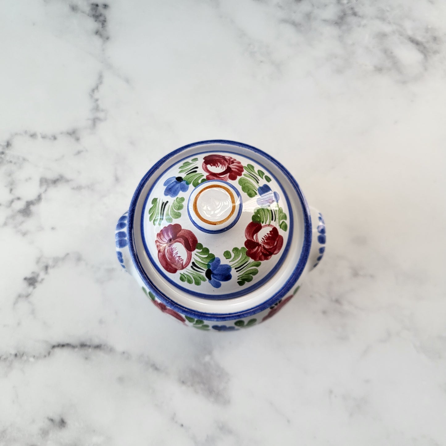 Hand Painted Austrian Pottery Jam Jar