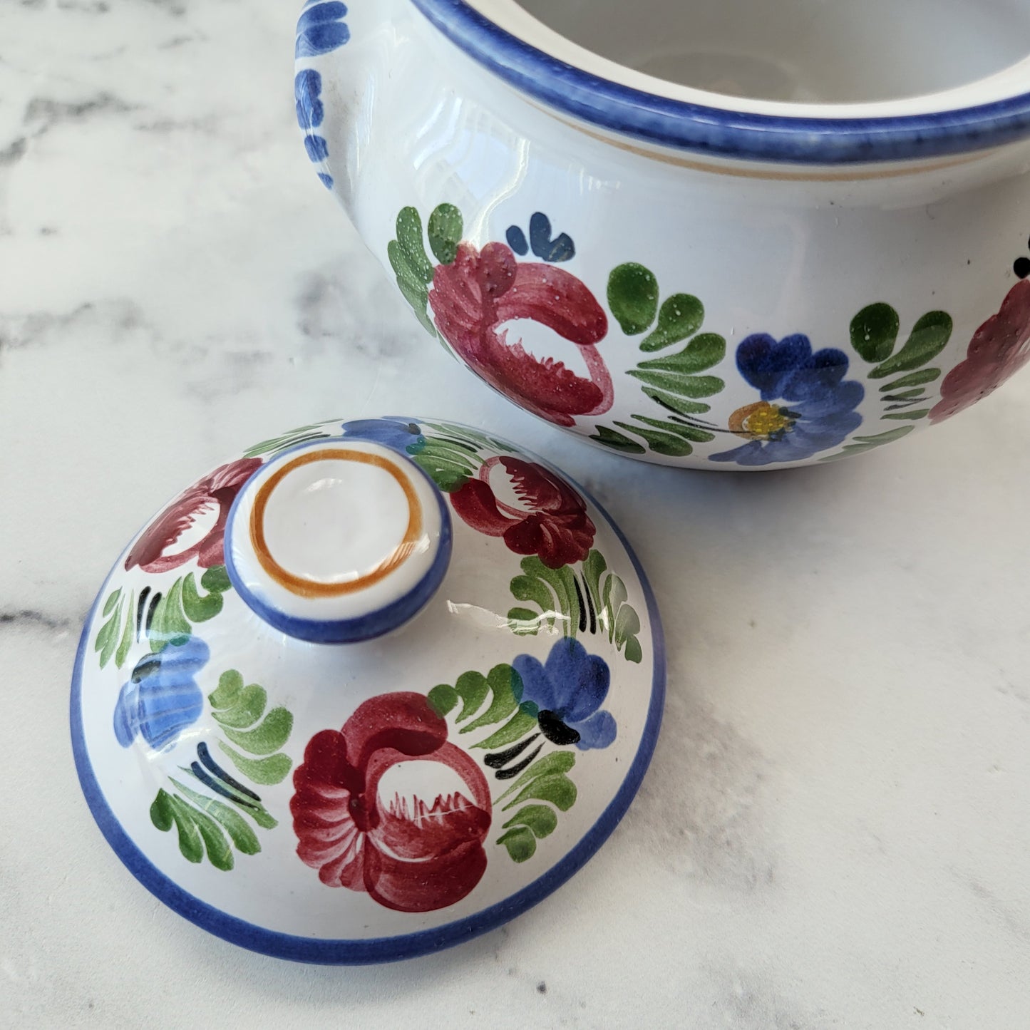 Hand Painted Austrian Pottery Jam Jar