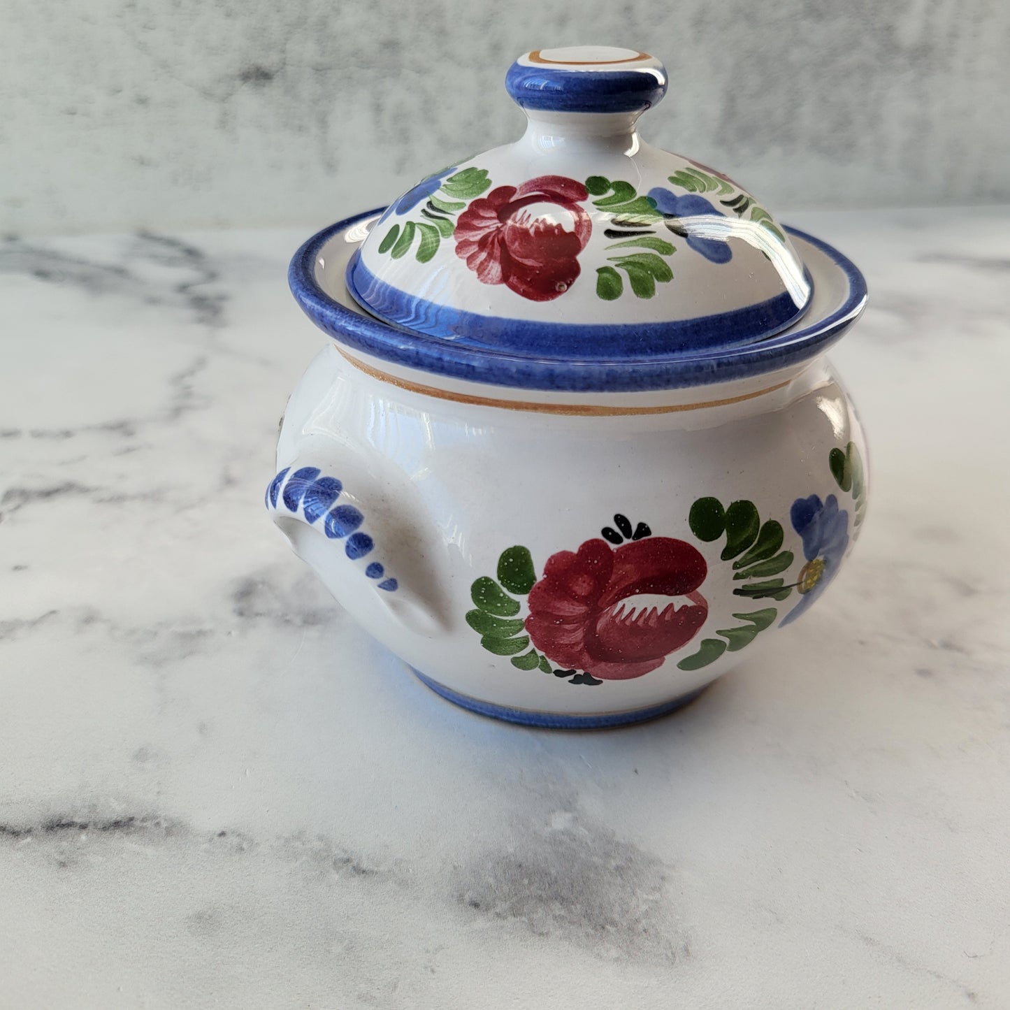 Hand Painted Austrian Pottery Jam Jar