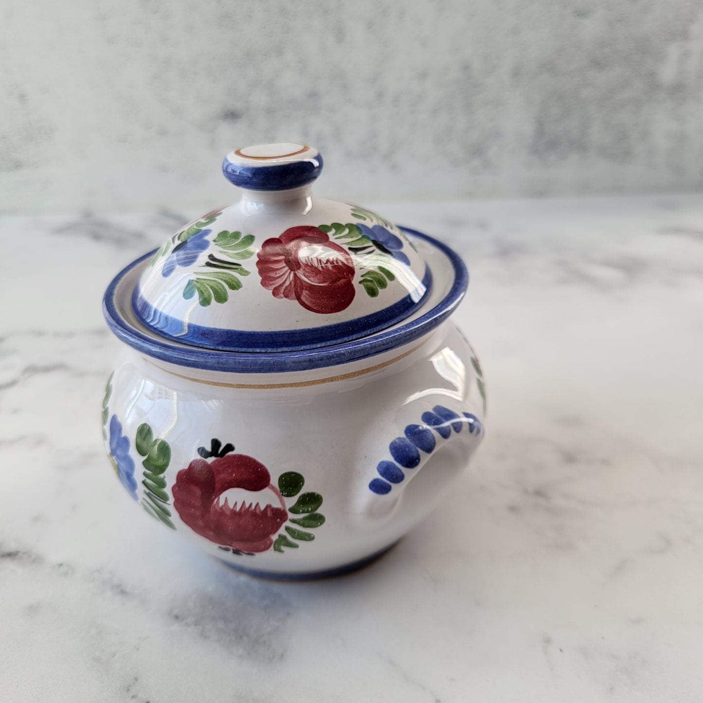 Hand Painted Austrian Pottery Jam Jar