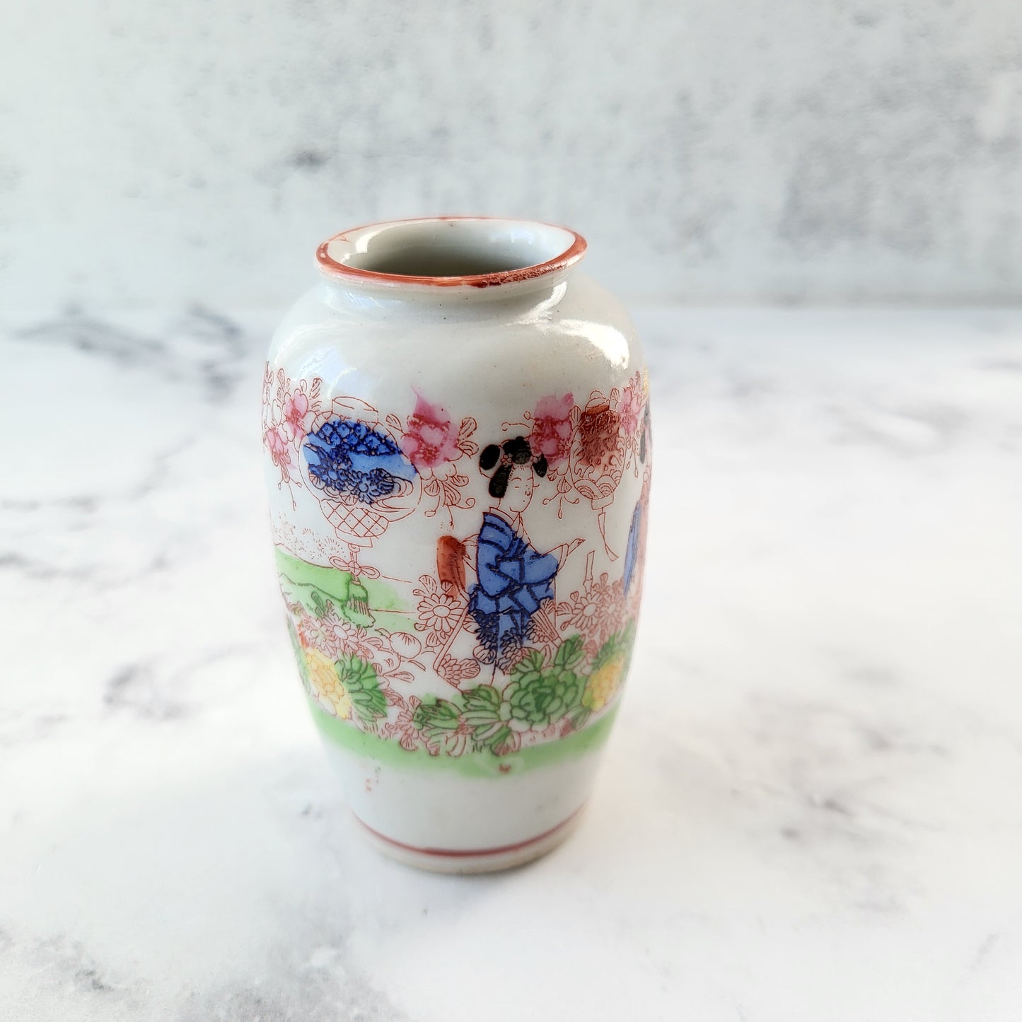 Miniature Made in Japan Geisha Porcelain Vase