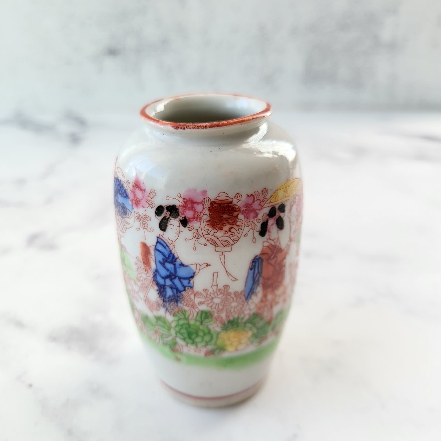 Miniature Made in Japan Geisha Porcelain Vase