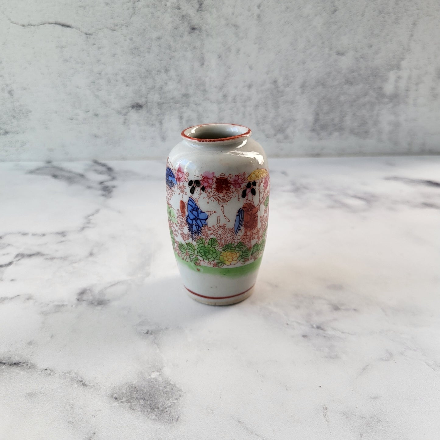Miniature Made in Japan Geisha Porcelain Vase
