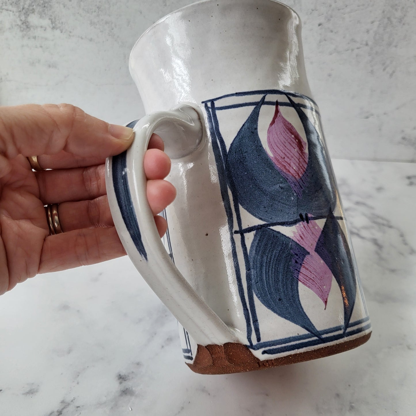 Studio Pottery Water Pitcher Hand-Thrown Jug