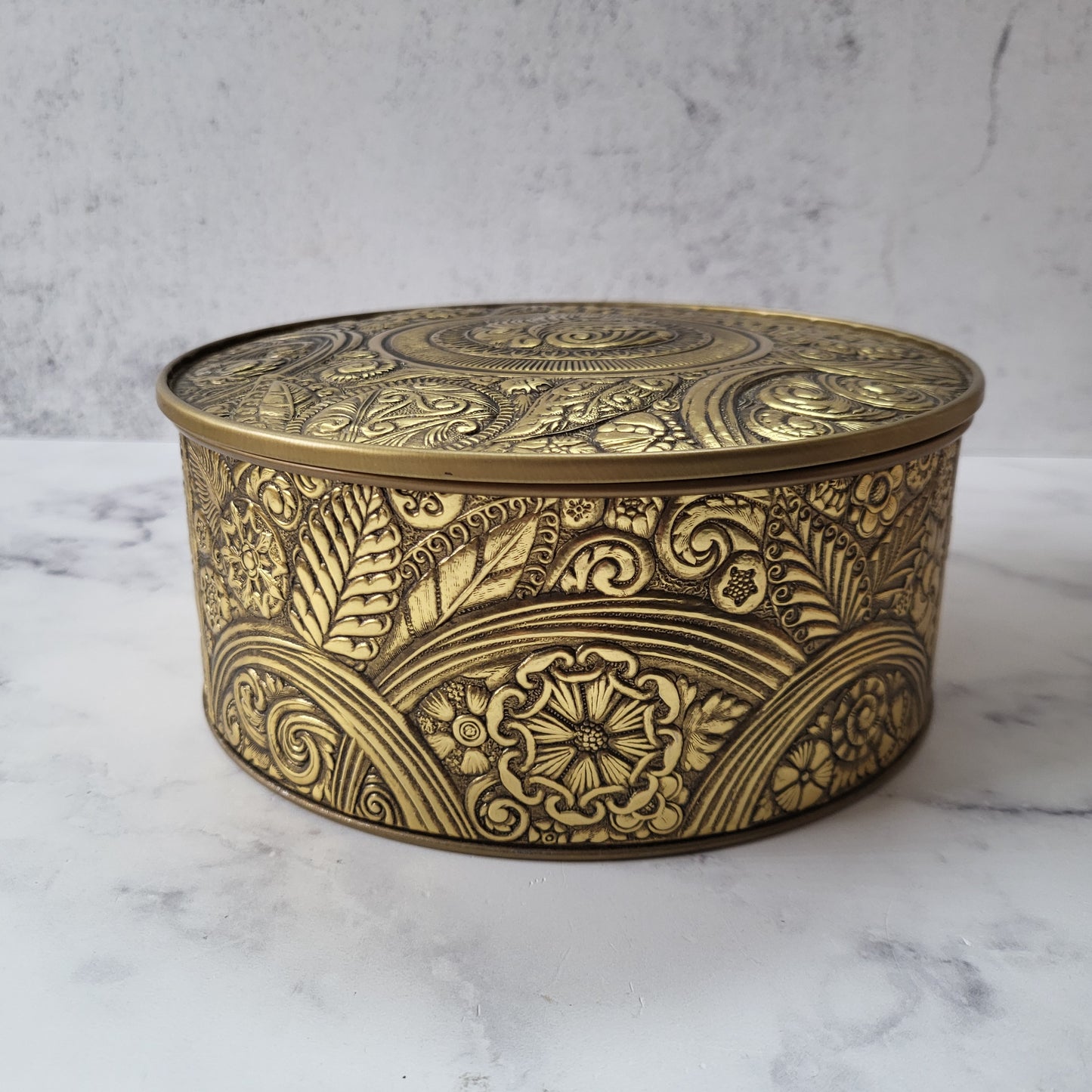 Embossed Metal Tin Decorative Storage Box