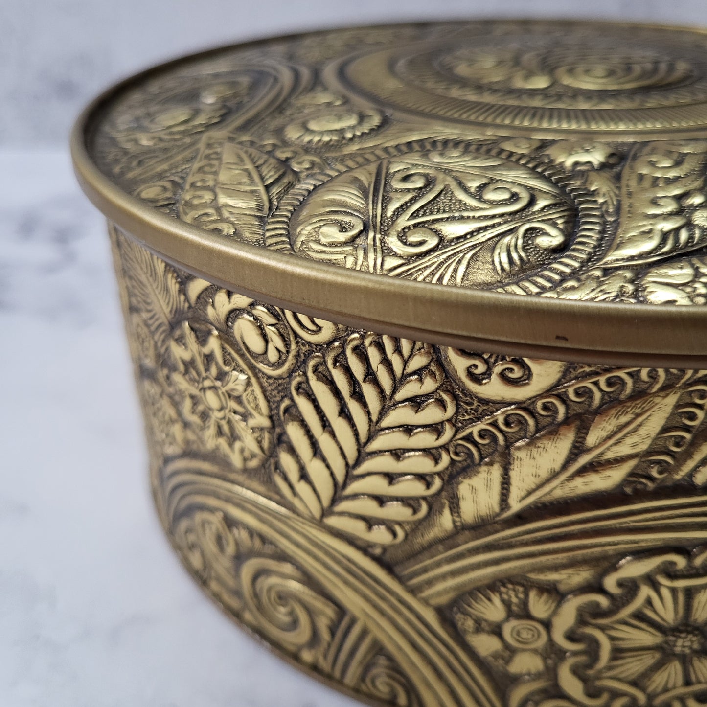 Embossed Metal Tin Decorative Storage Box