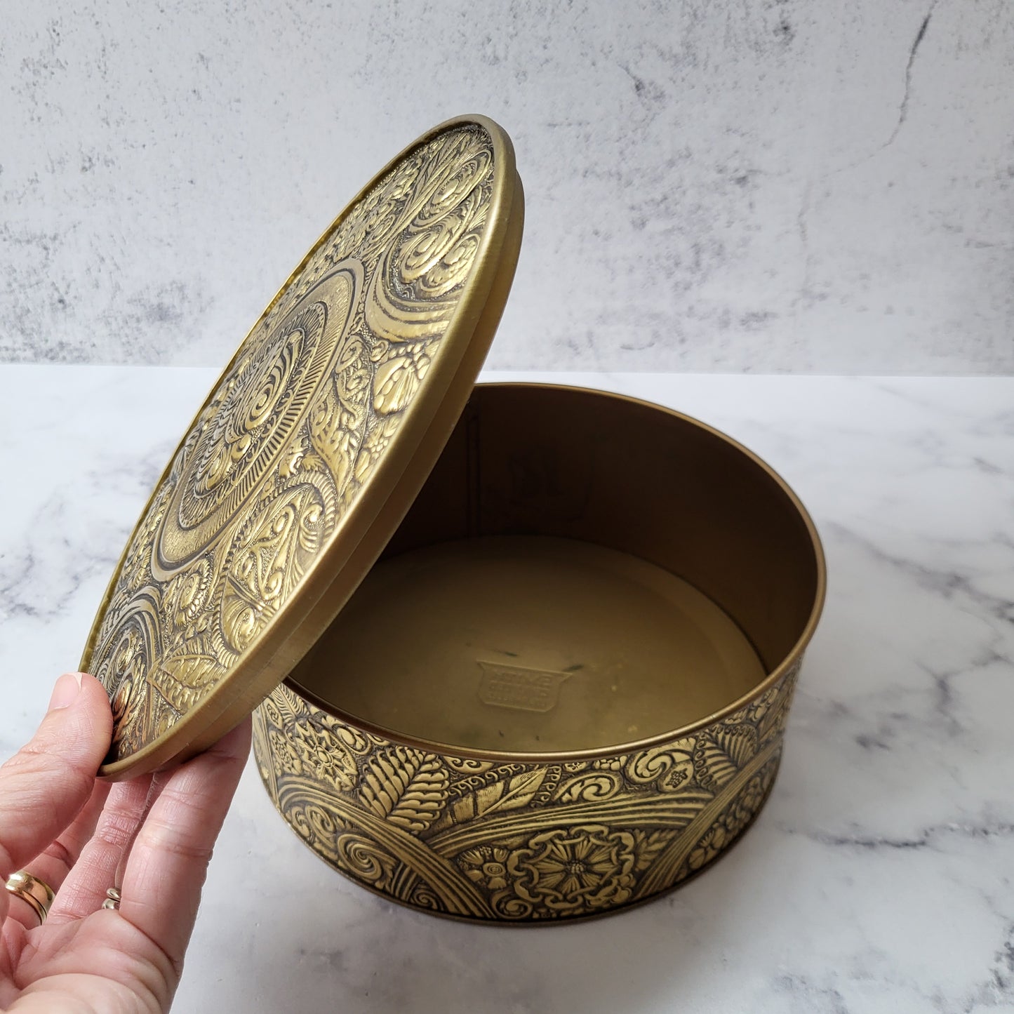 Embossed Metal Tin Decorative Storage Box