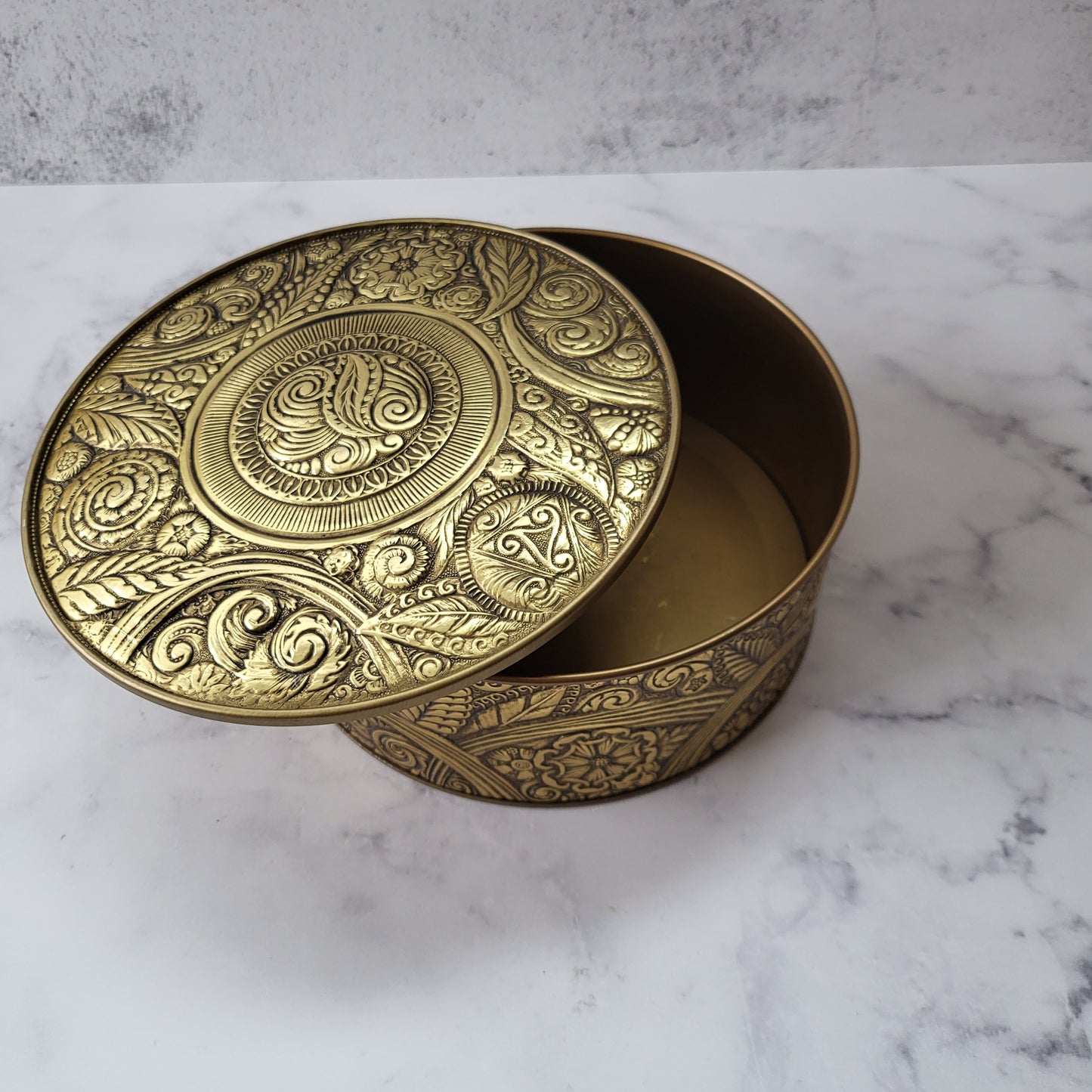 Embossed Metal Tin Decorative Storage Box