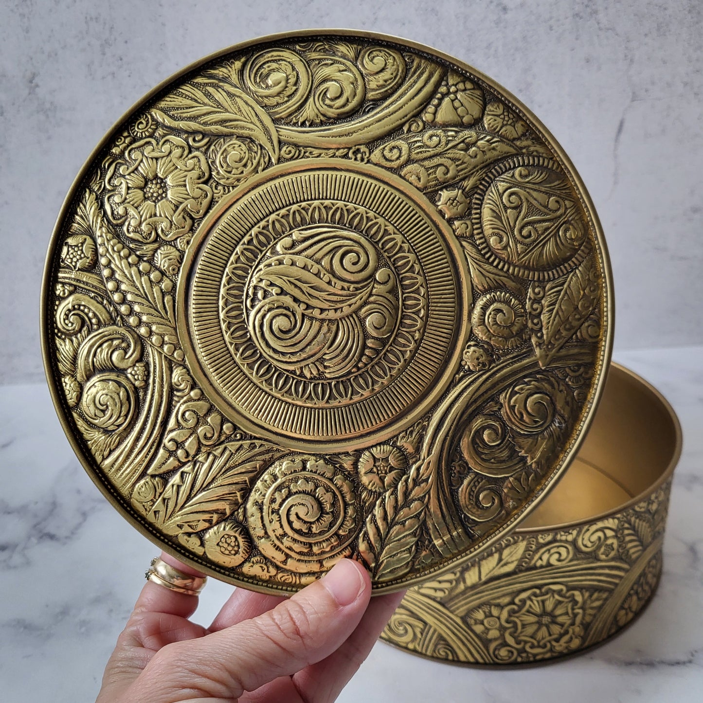 Embossed Metal Tin Decorative Storage Box