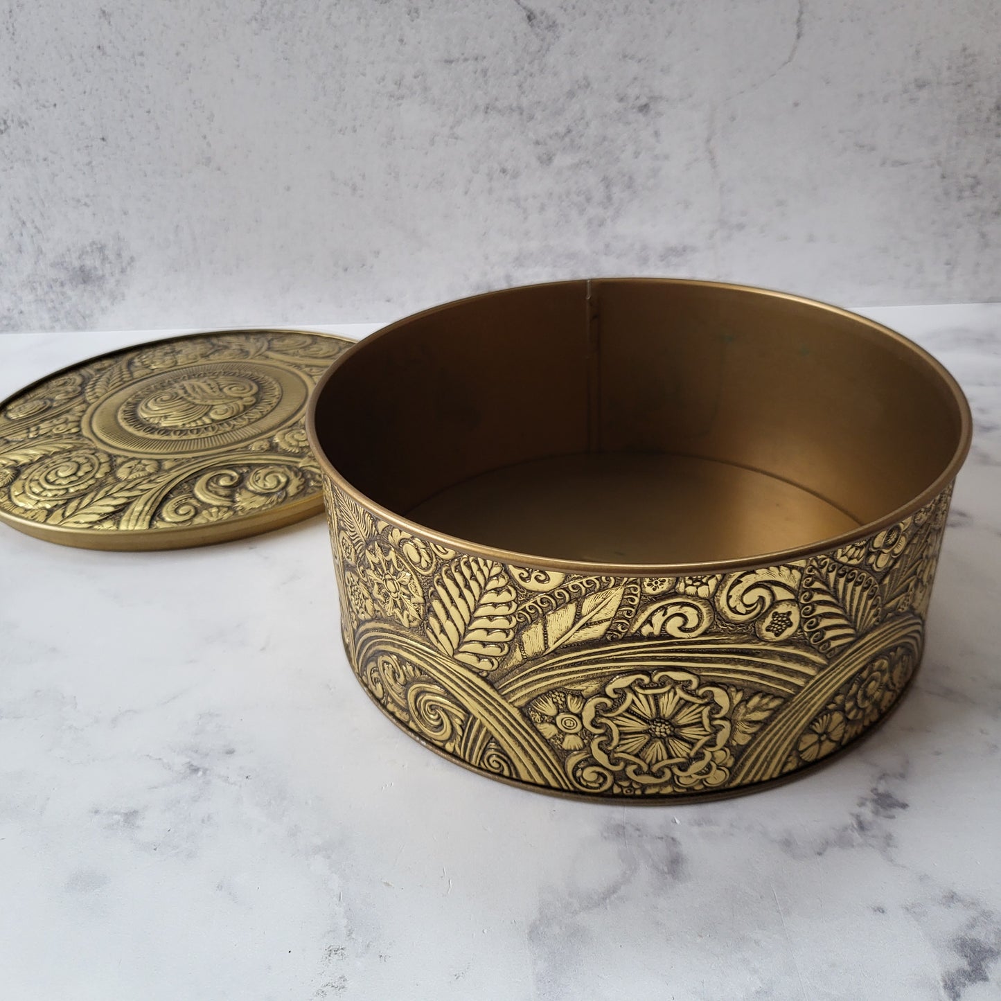 Embossed Metal Tin Decorative Storage Box