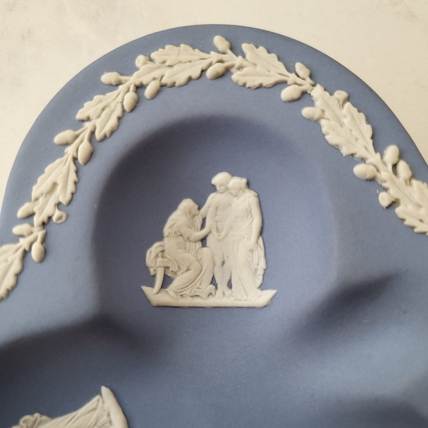 Vintage Wedgwood Blue Jasperware Clover Dish