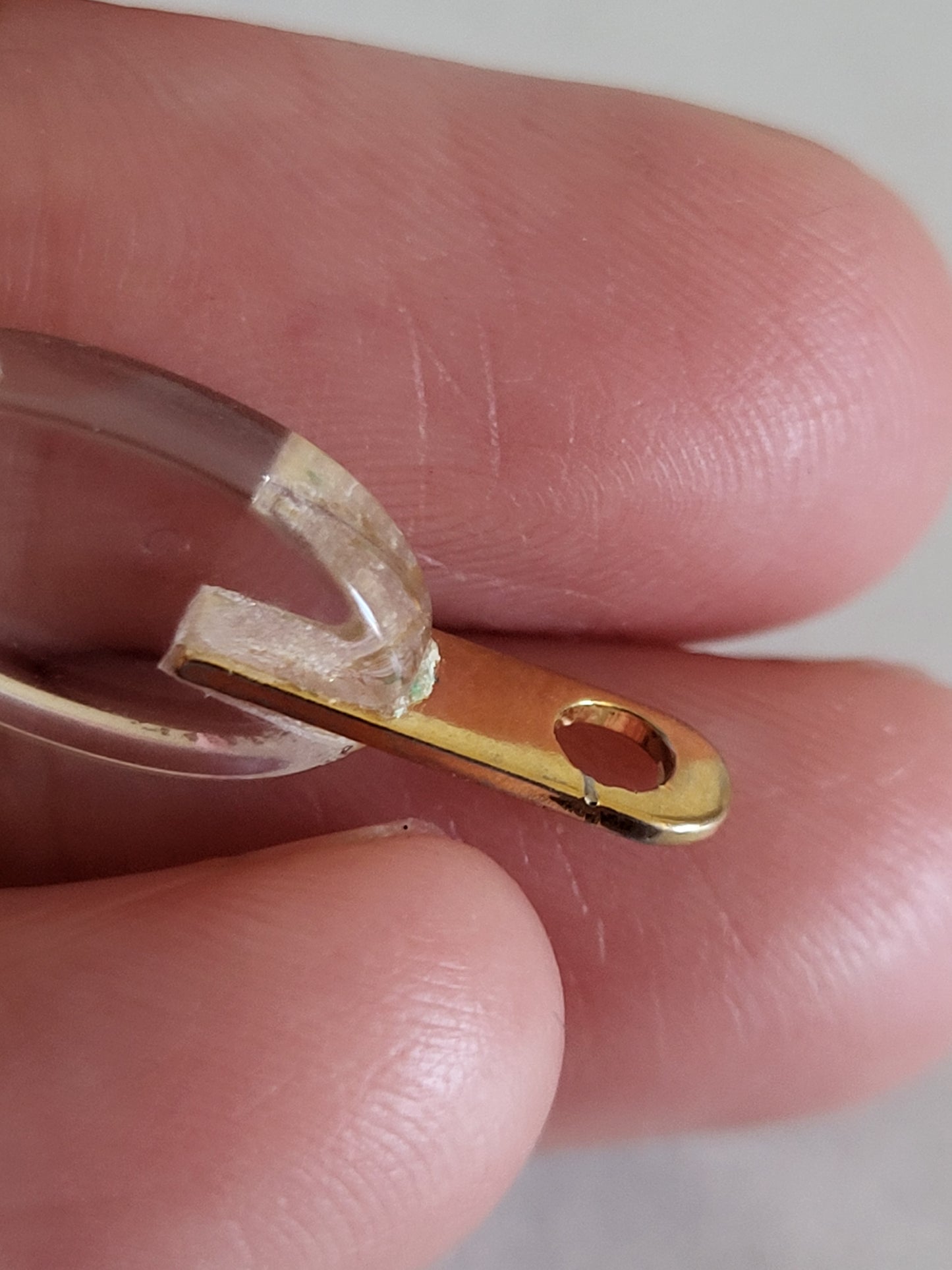 Vintage Clear Lucite Rhinestone Pendant
