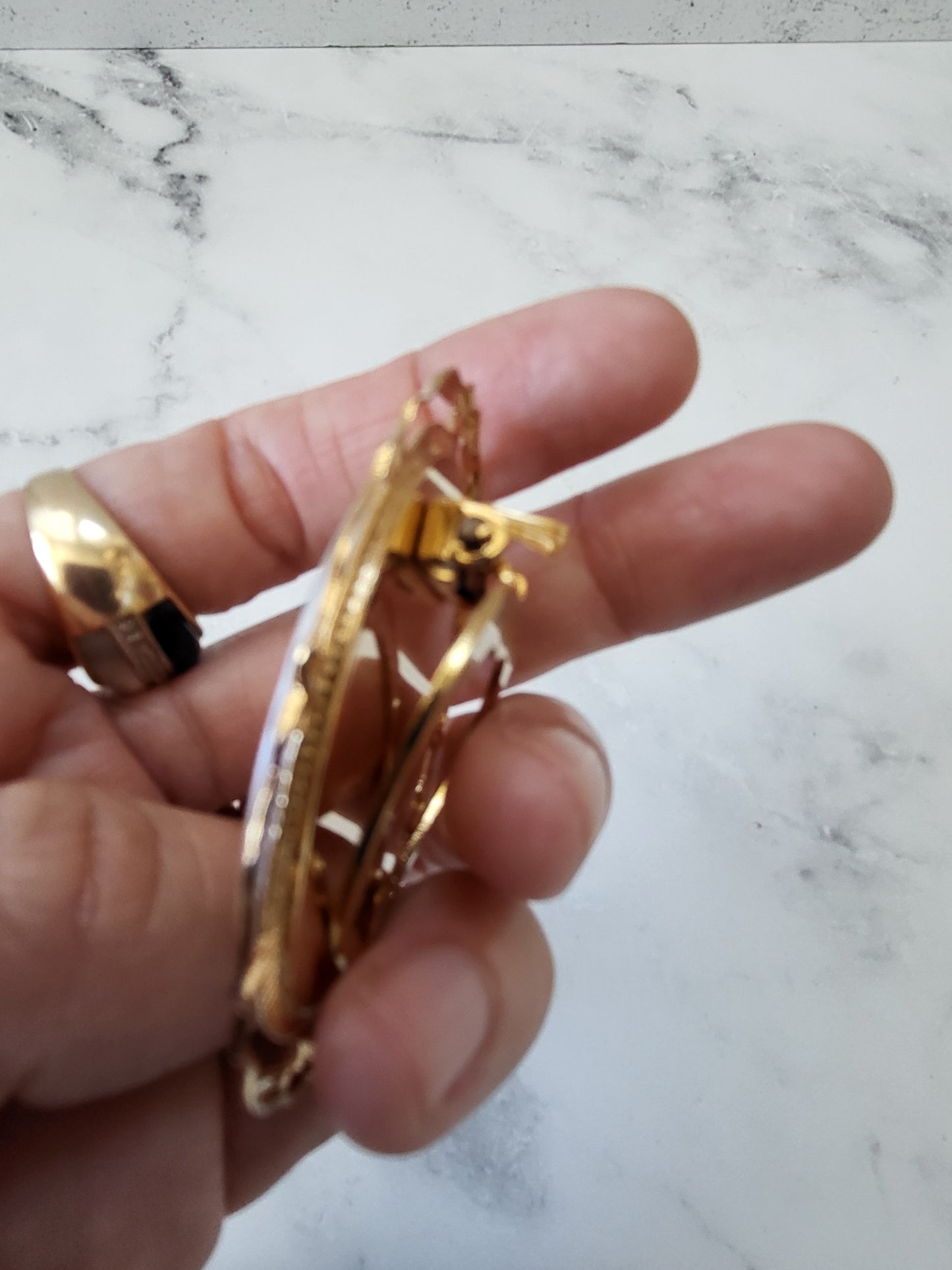 Vintage Floral Scarf Clip Pendant