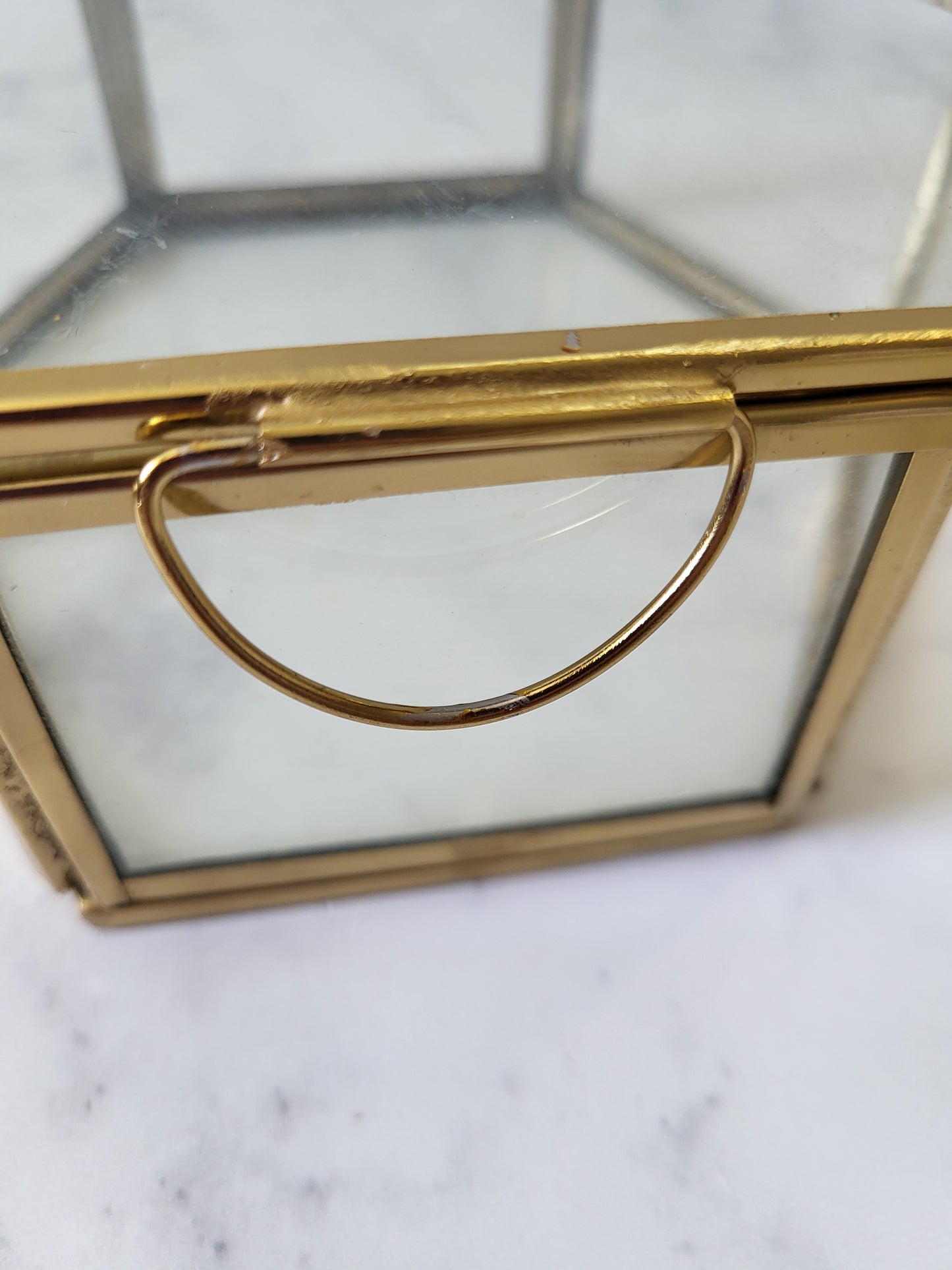 Hexagonal Glass Jewelry Box