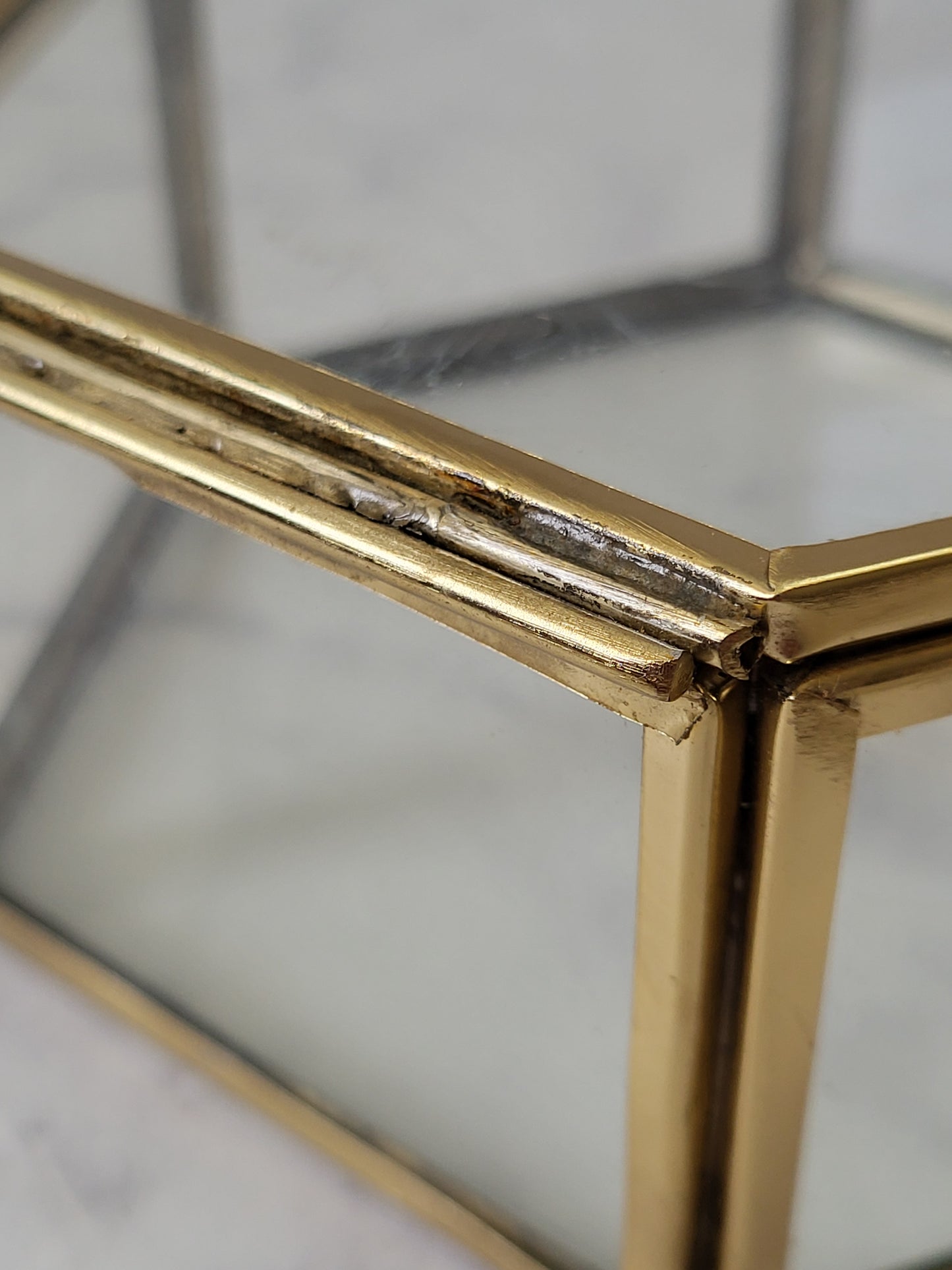 Hexagonal Glass Jewelry Box