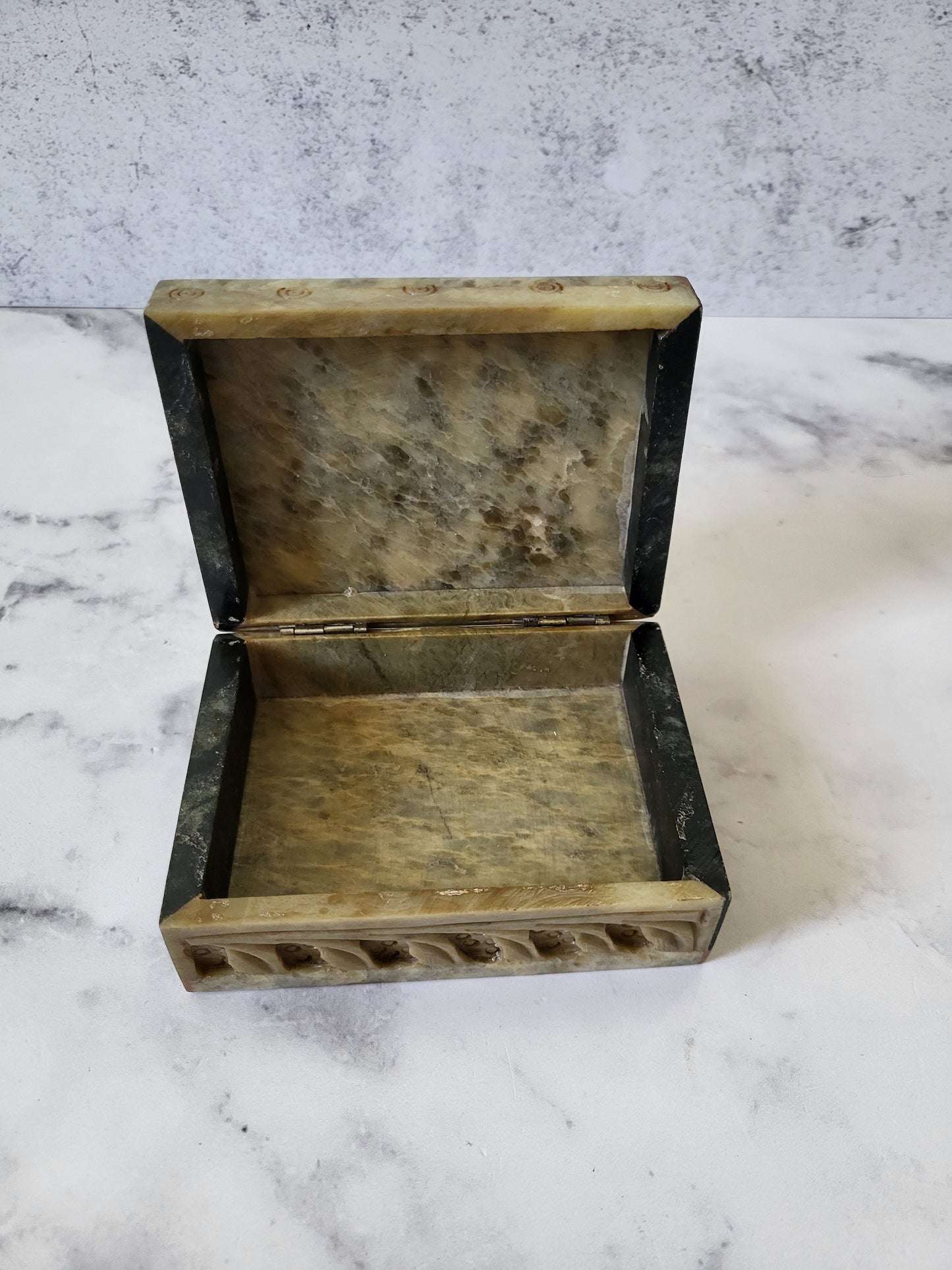 Hand-Carved Soapstone Trinket Box