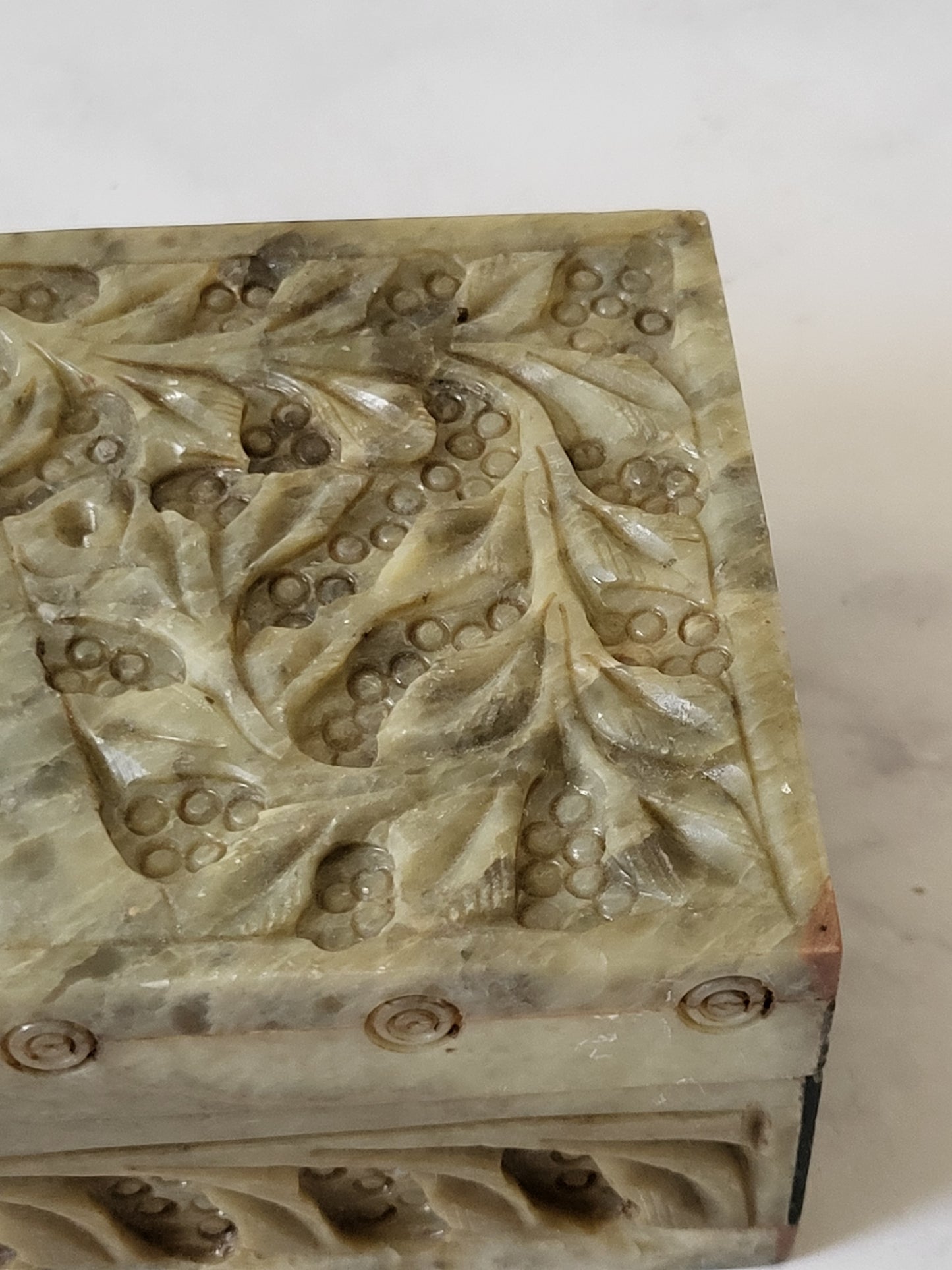 Hand-Carved Soapstone Trinket Box