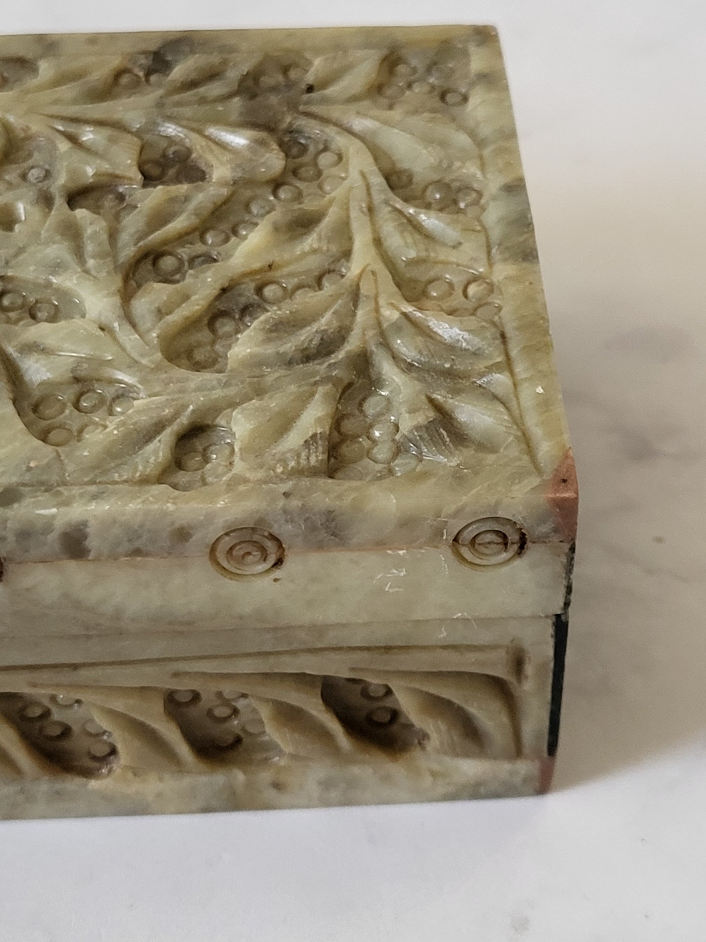 Hand-Carved Soapstone Trinket Box