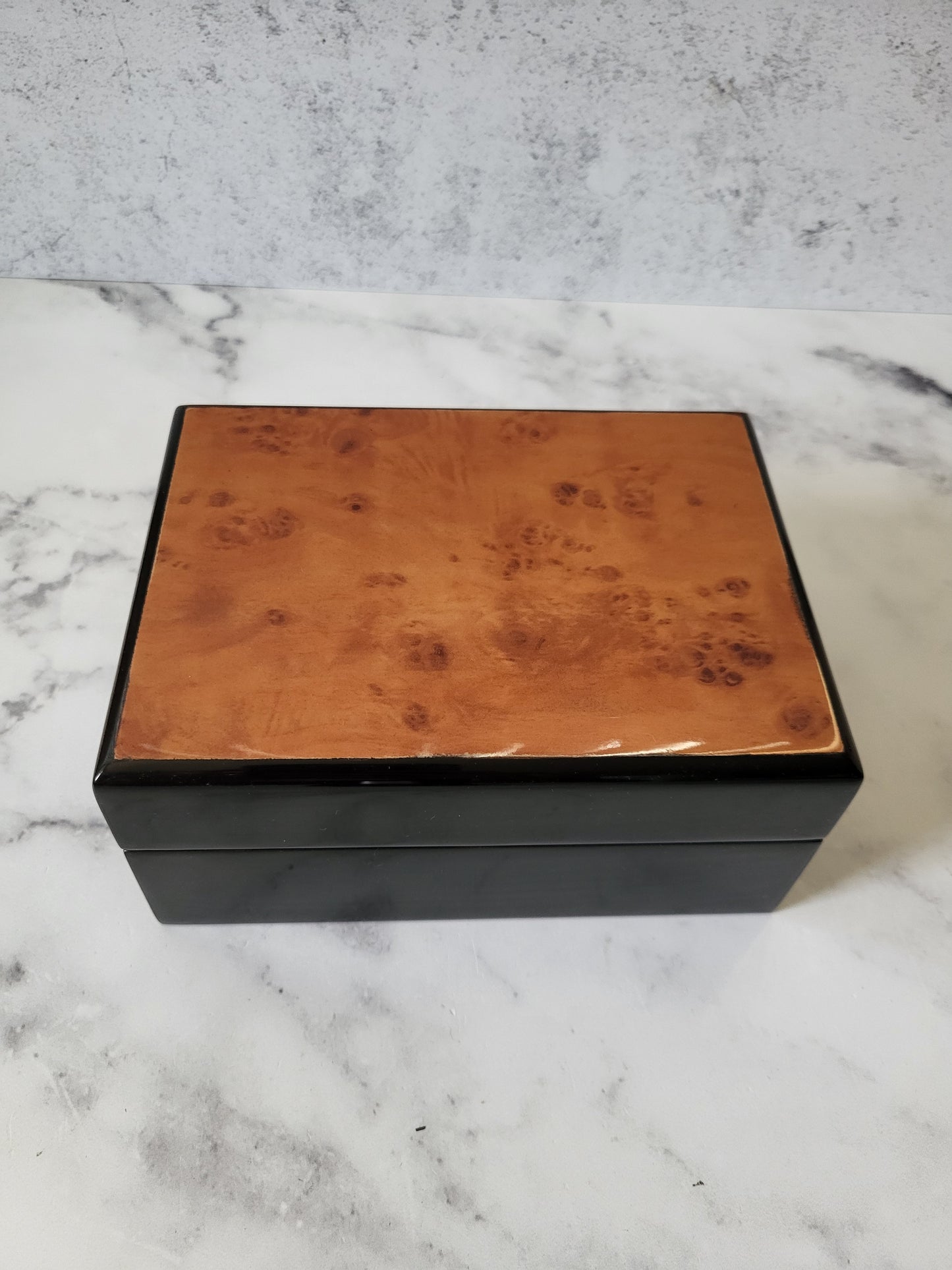 Vintage Black Lacquer Jewelry Box