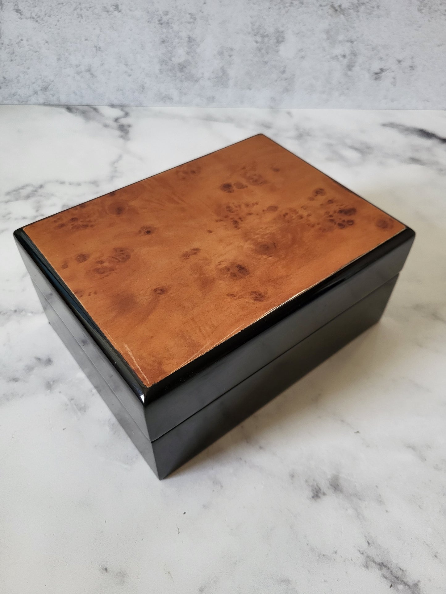 Vintage Black Lacquer Jewelry Box