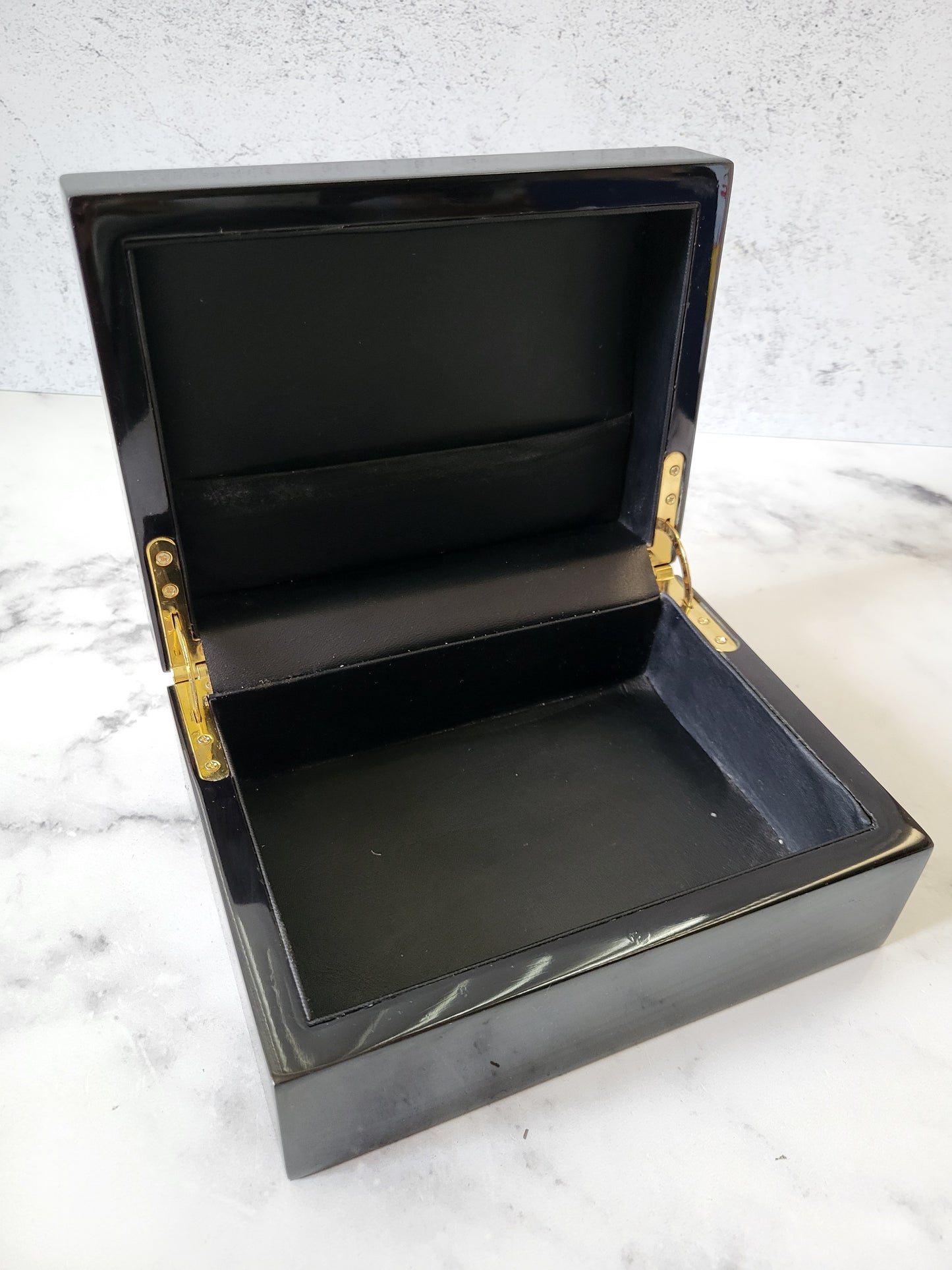 Vintage Black Lacquer Jewelry Box