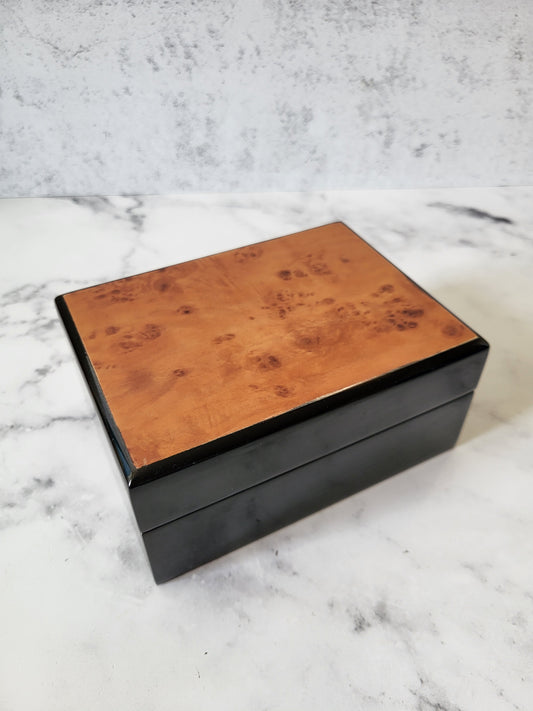 Vintage Black Lacquer Jewelry Box