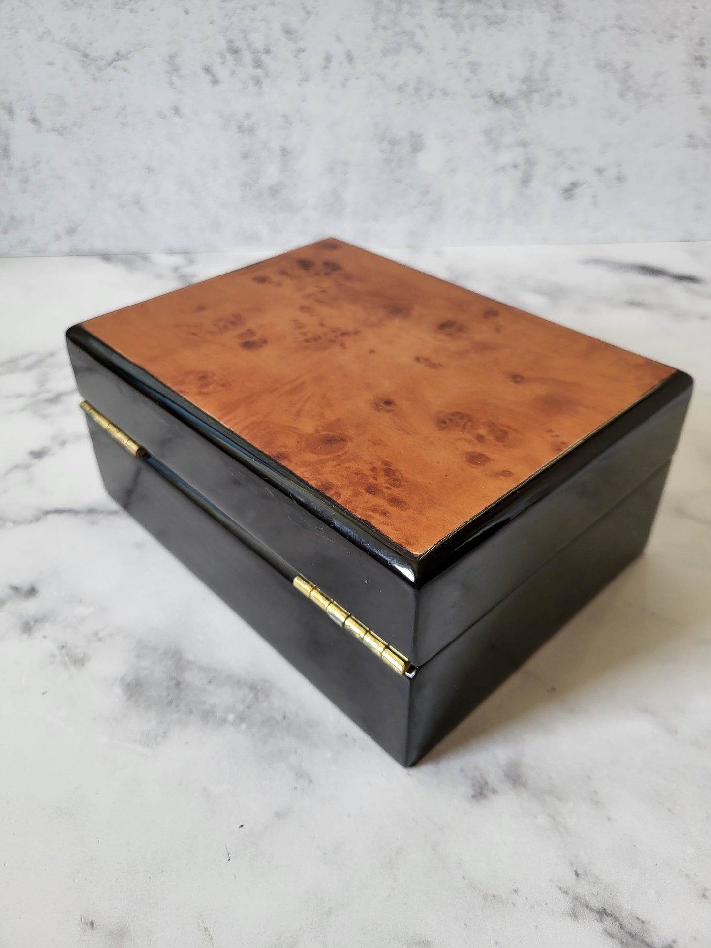 Vintage Black Lacquer Jewelry Box
