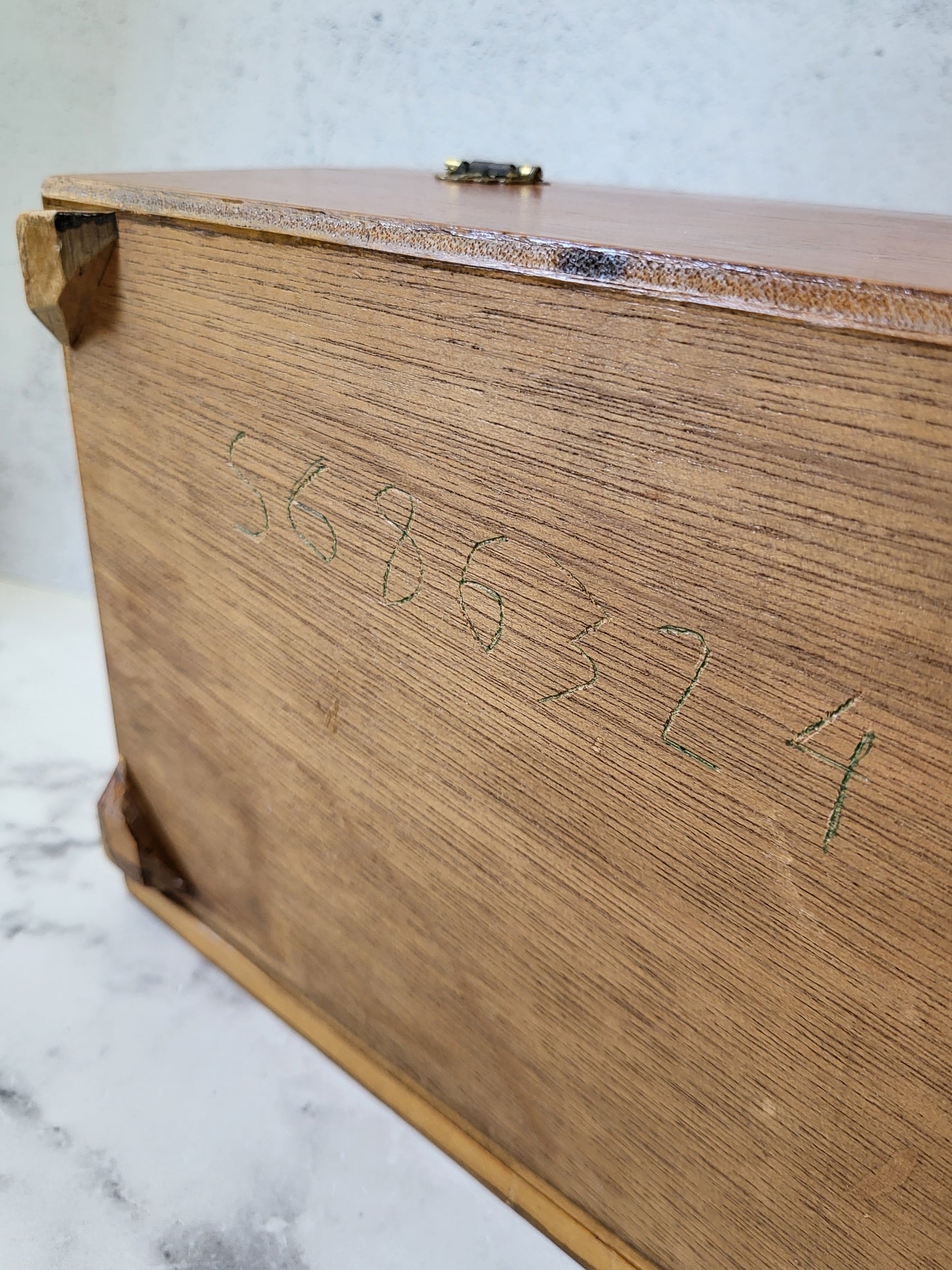 Vintage Hand Carved Asian Wood Jewelry Box