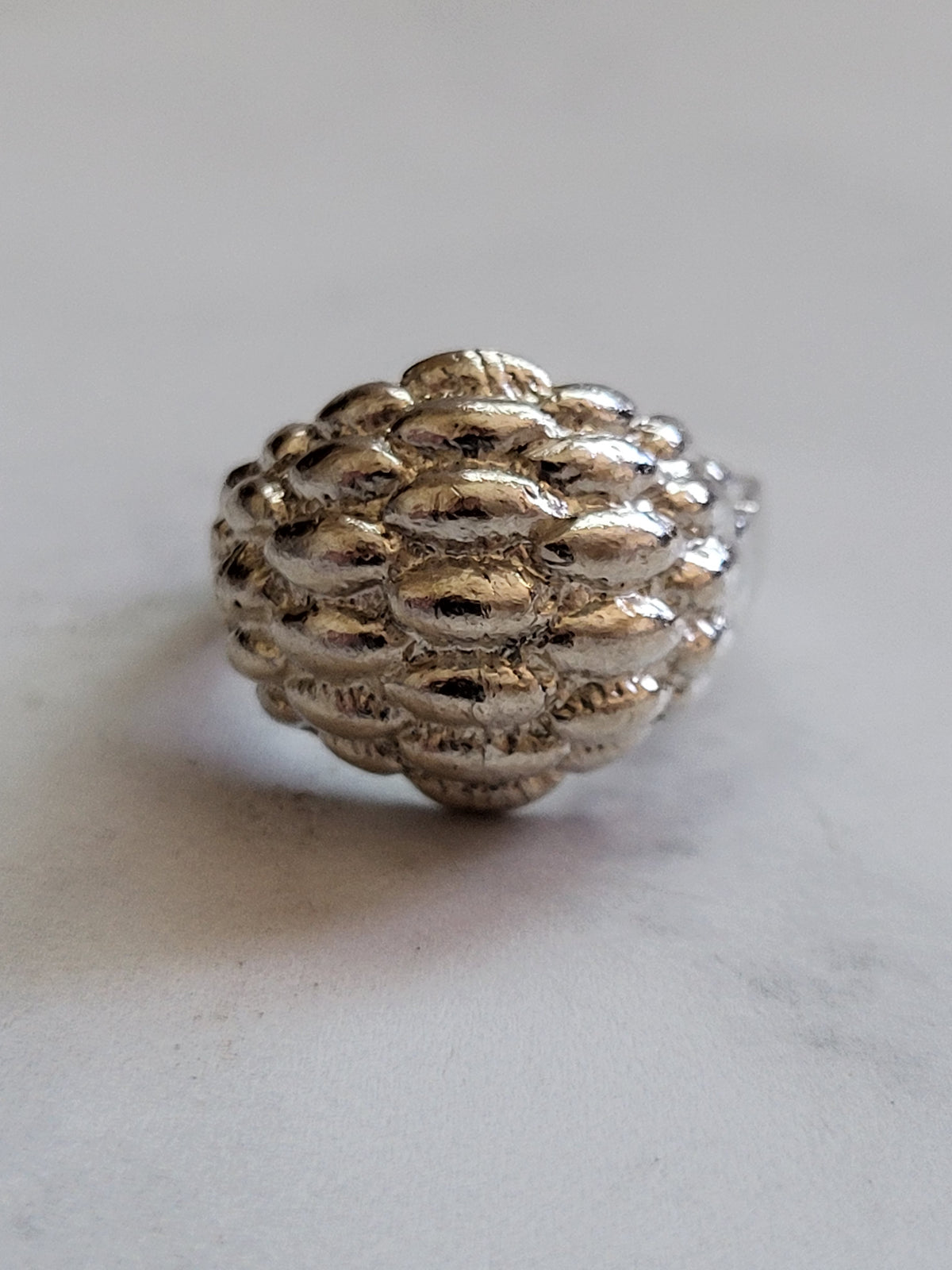 Vintage Sterling Silver Textured Dome Statement Ring