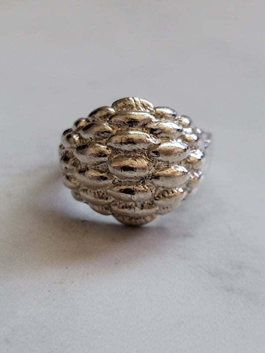 Vintage Sterling Silver Textured Dome Statement Ring