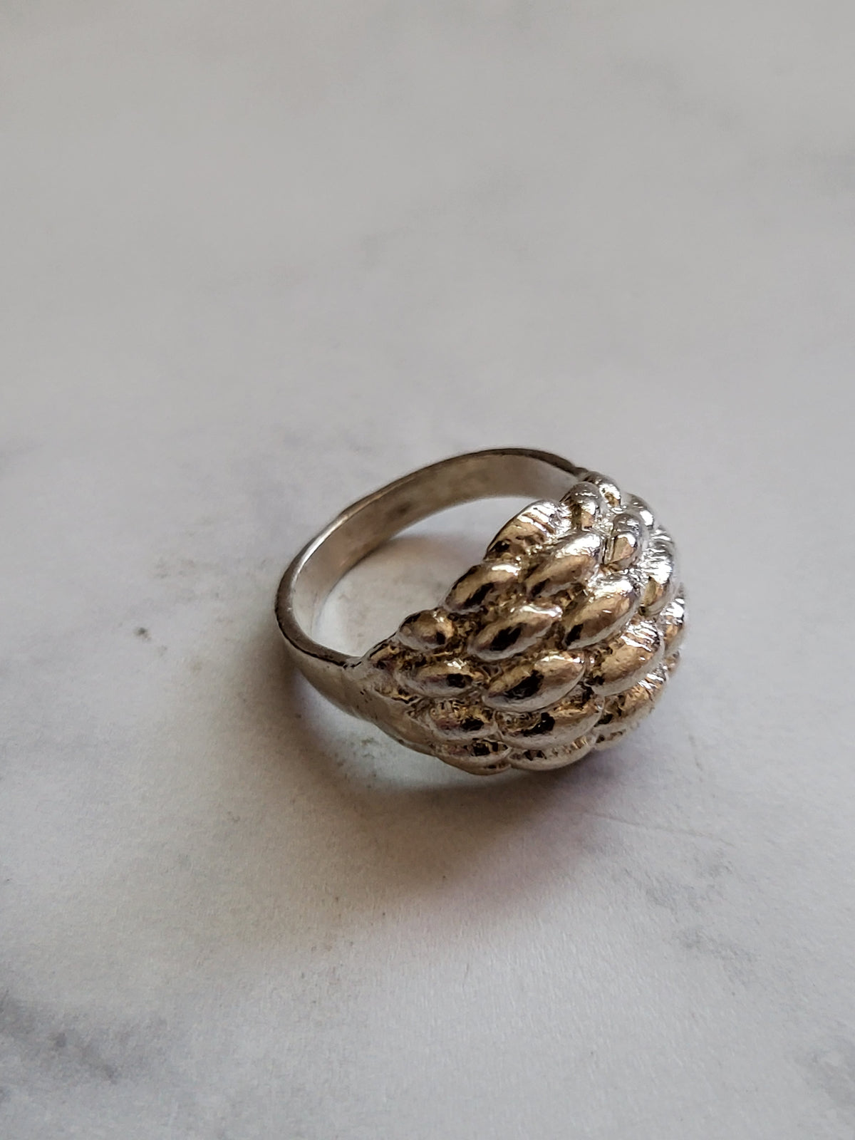 Vintage Sterling Silver Textured Dome Statement Ring