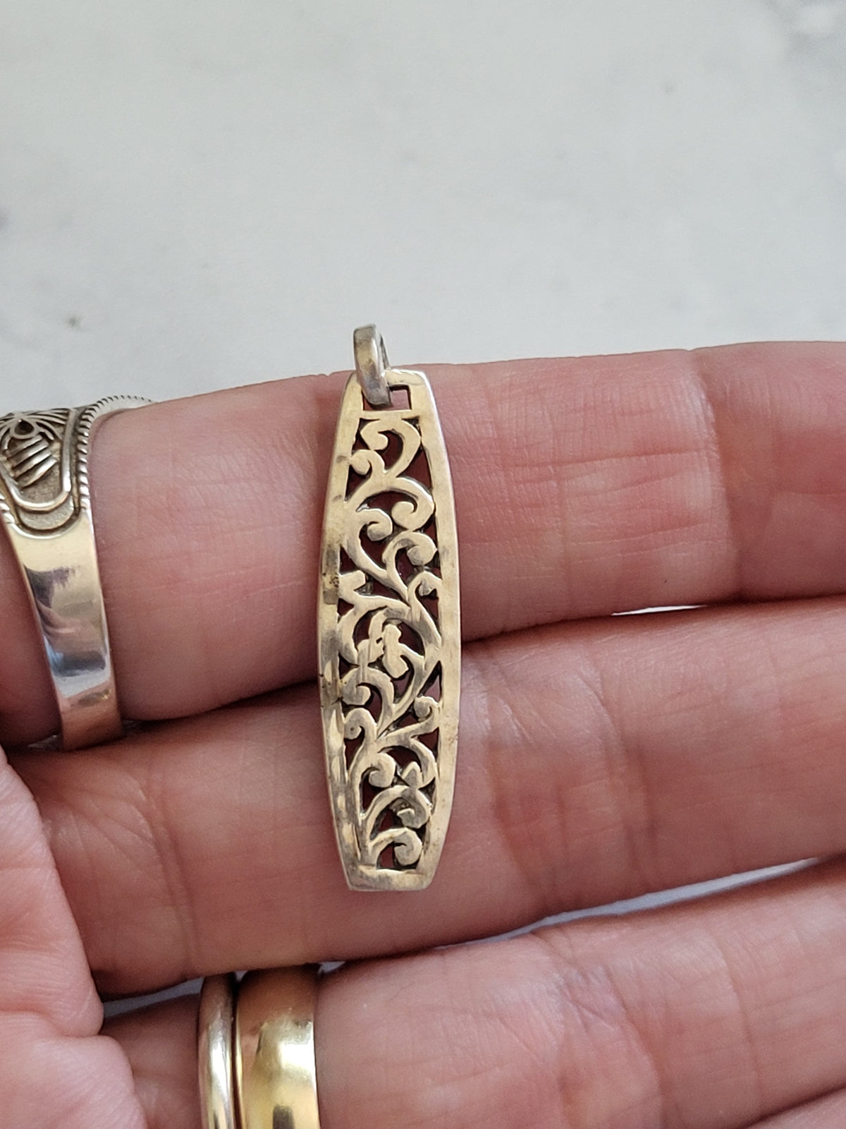 Sterling Silver Ornate Filigree Pendant